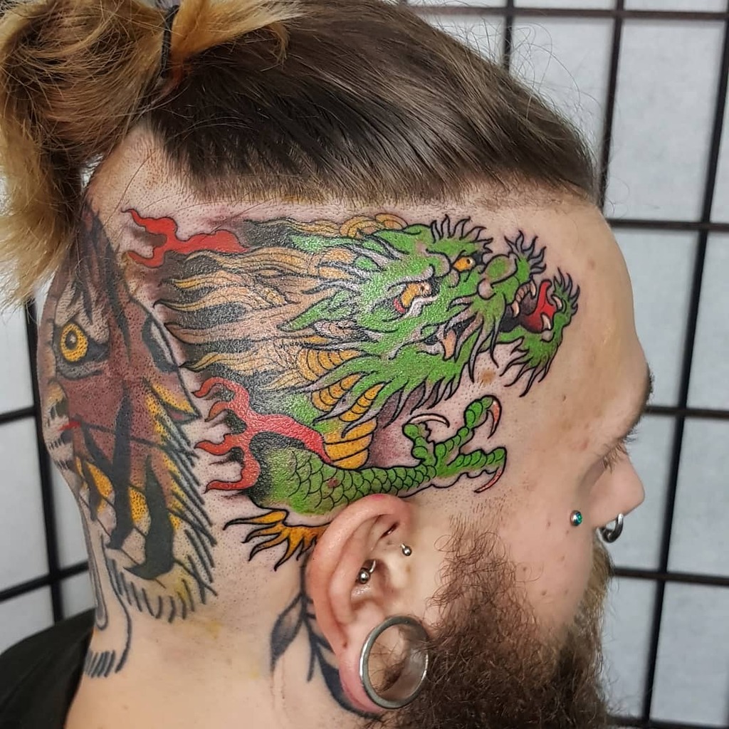 Japanese Dragon Head Tattoo