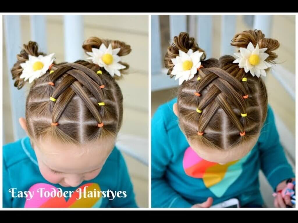 Cascading Cute Kid Rubber Band Hairstyle