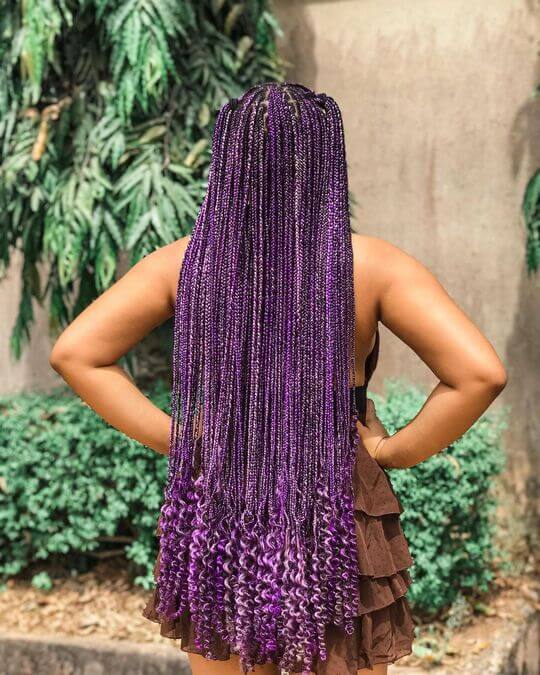 Purple Large Knotless Braid