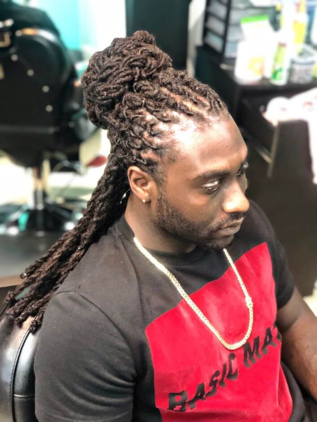 Half Bun Two Strand Twist Hairstyles Men