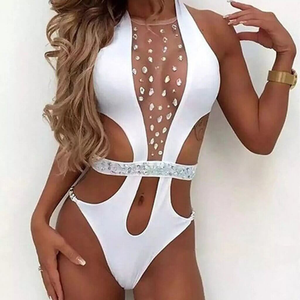 Studded Mesh Swimsuits