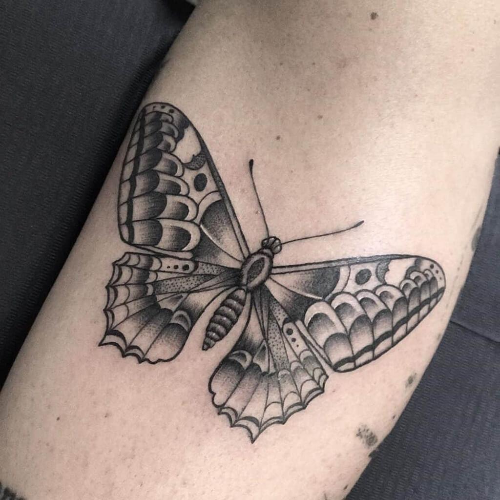 Black and White Tattoo Idea Butterfly