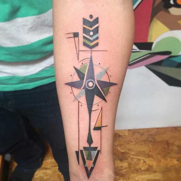 compass arrow tattoo meaning