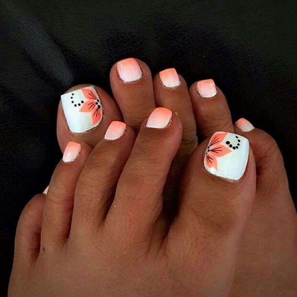 Refreshing Summer White Toe Nail Designs