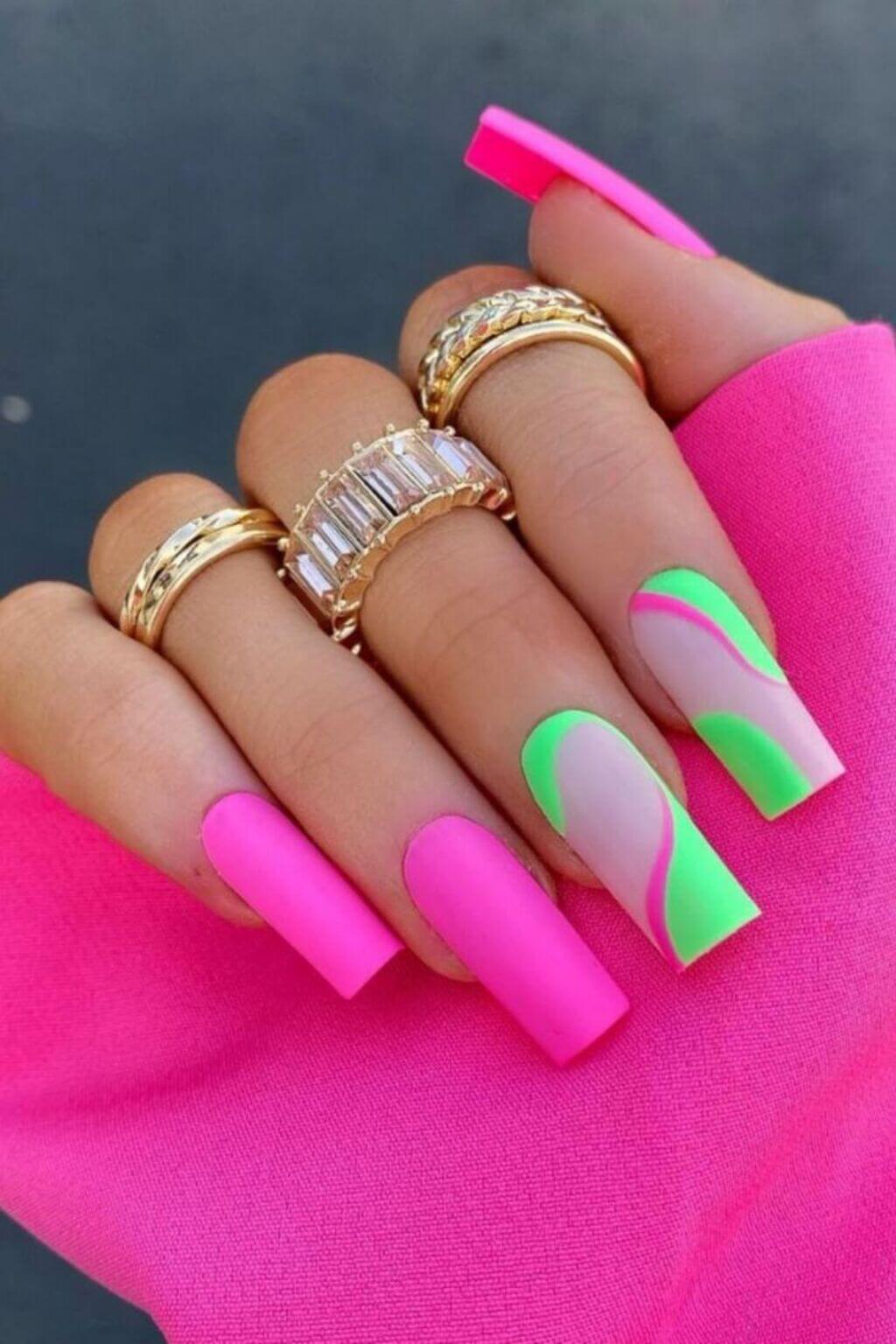 Popular Bubblegum Pink Coffin Nail Designs