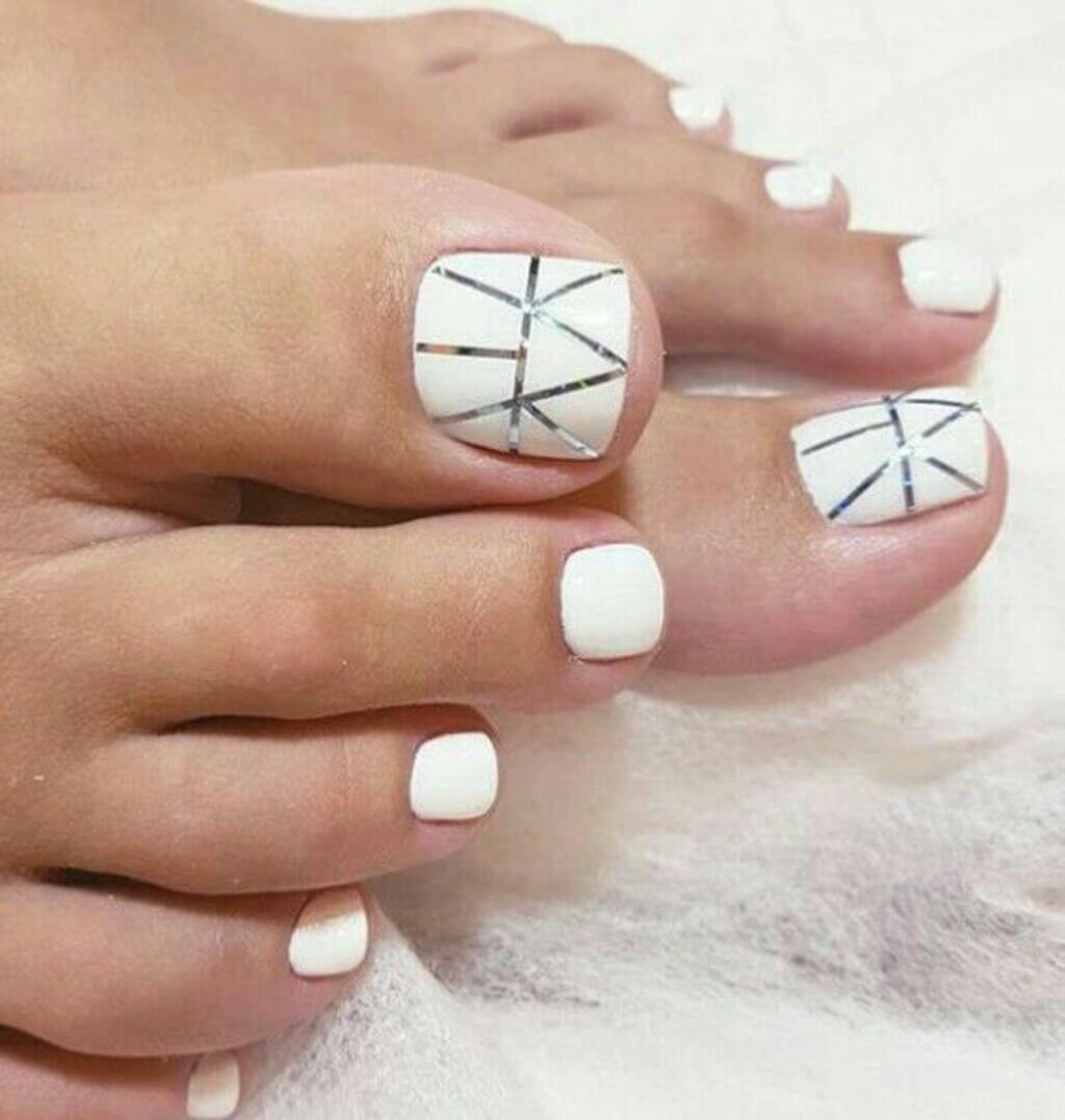 Toe Nail Designs with Geometric Shapes