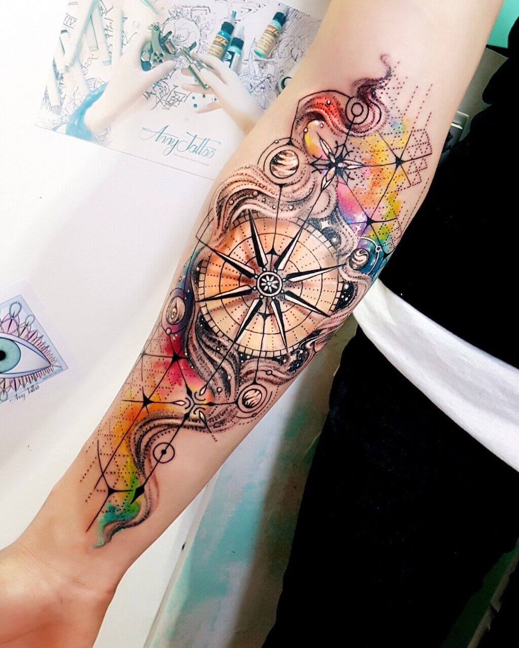 abstract tattoo half sleeve