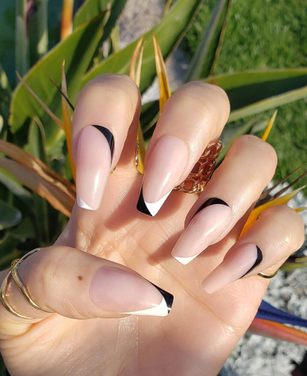 Swerves and Curves French Tip Nails