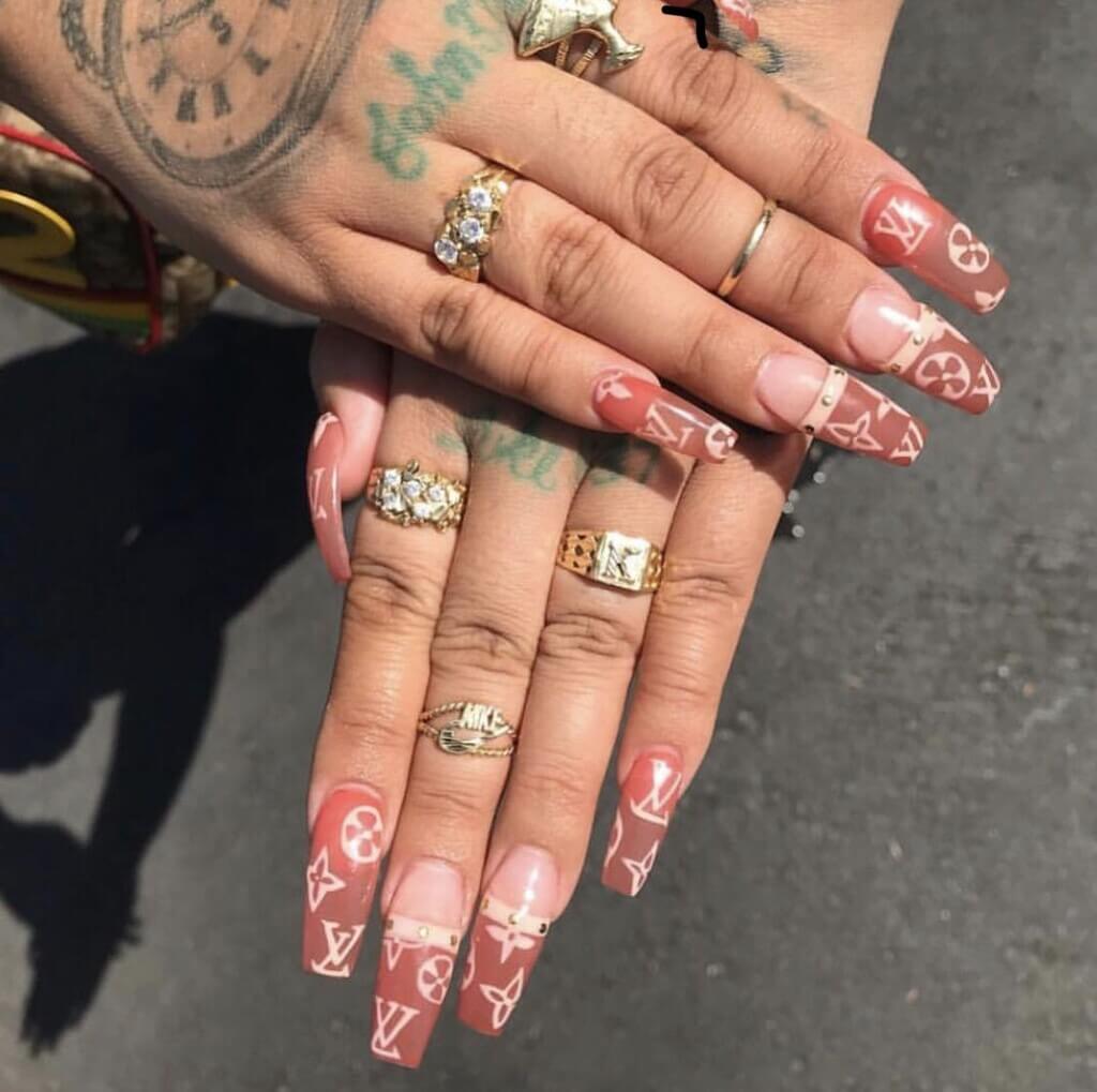  LV Inspired Nails