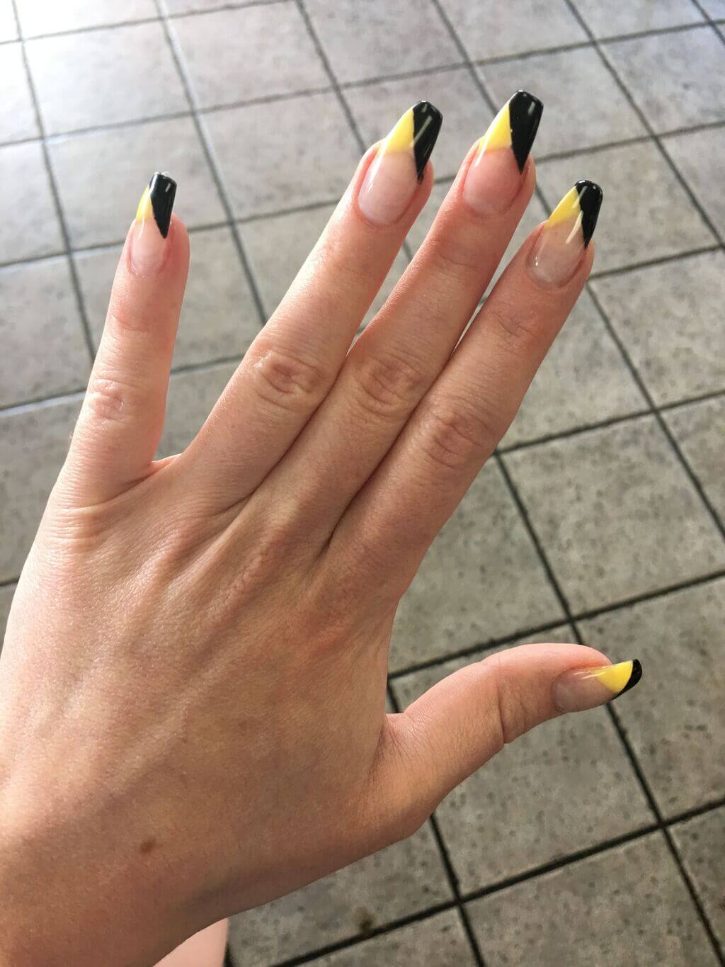 Black French Nails with Pop of Color