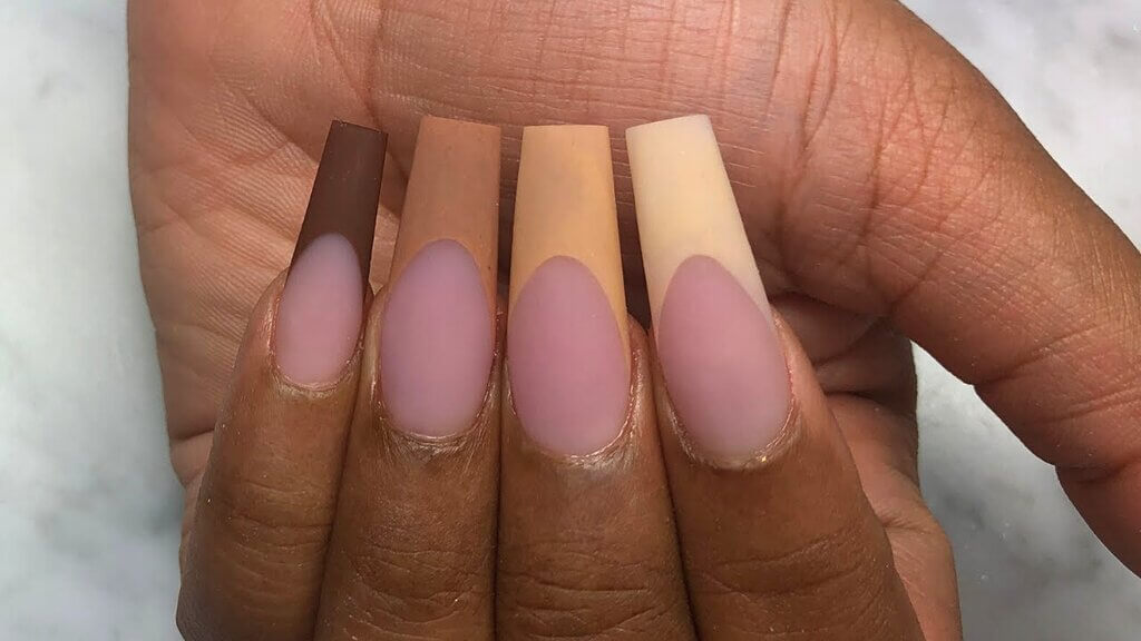 Brown Matte Ombre Nail Tip