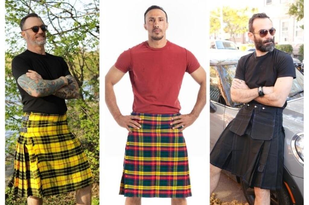 Men Wearing distressed skirt