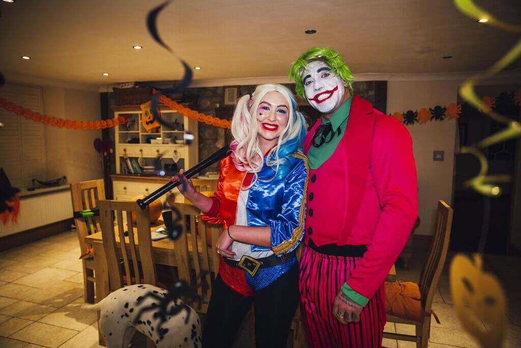 Halloween costumes design idea of Harley Quinn and Joker