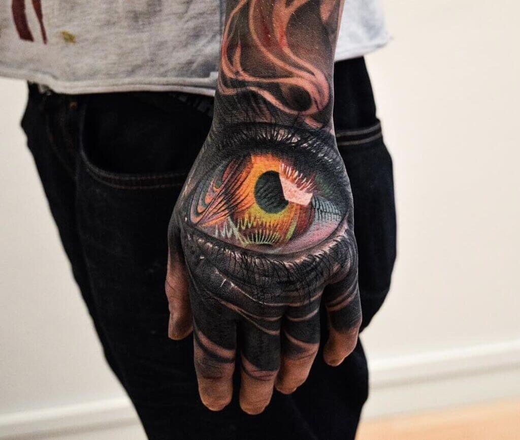 Bold Eye Hand Tattoo