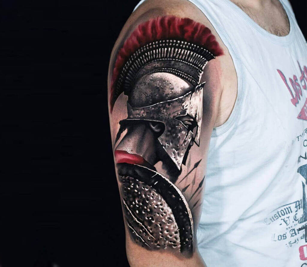 Realistic Warrior Tattoo