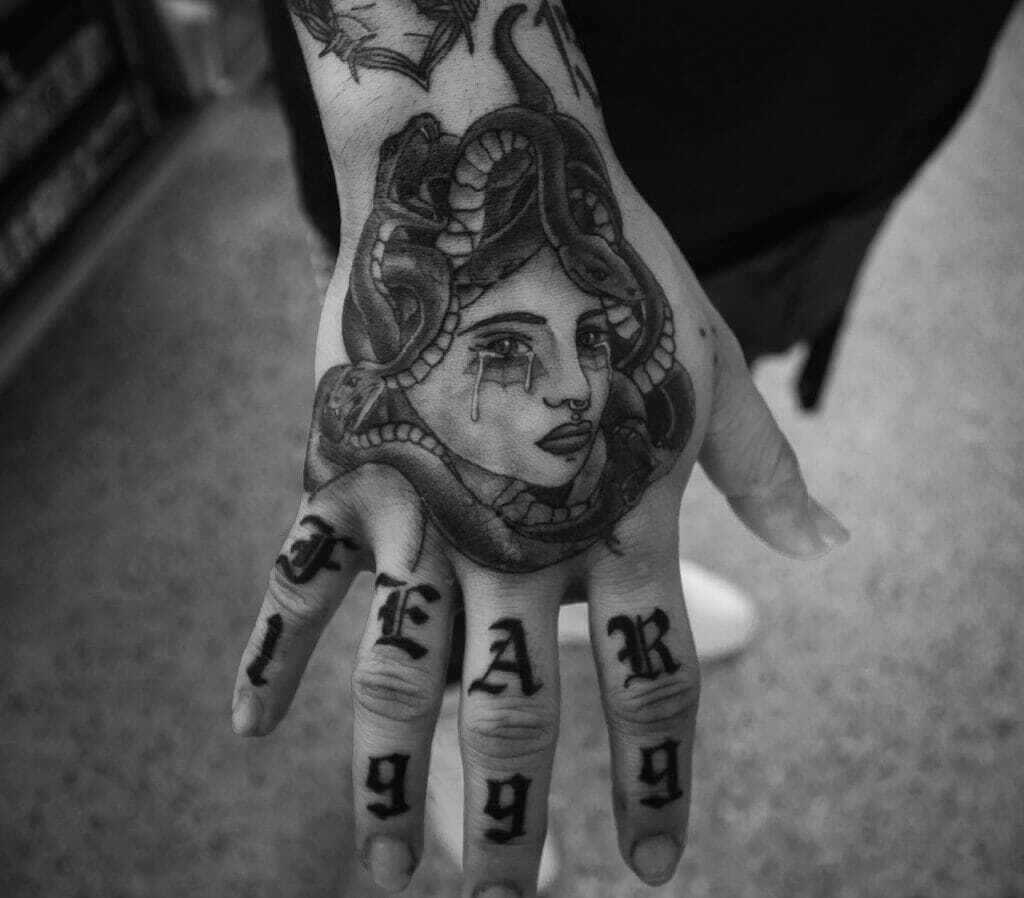Gothic Hand Tattoo