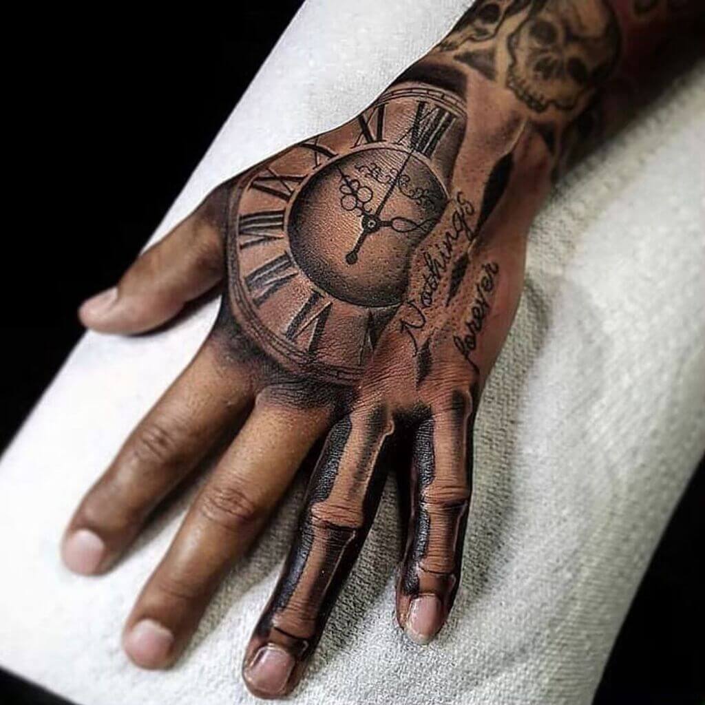 Clock Hand Tattoo for Men