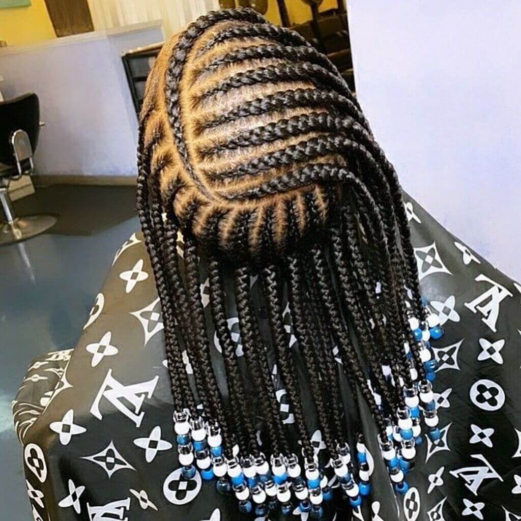 Beaded Mohawk Cornrows Kids Hair Style