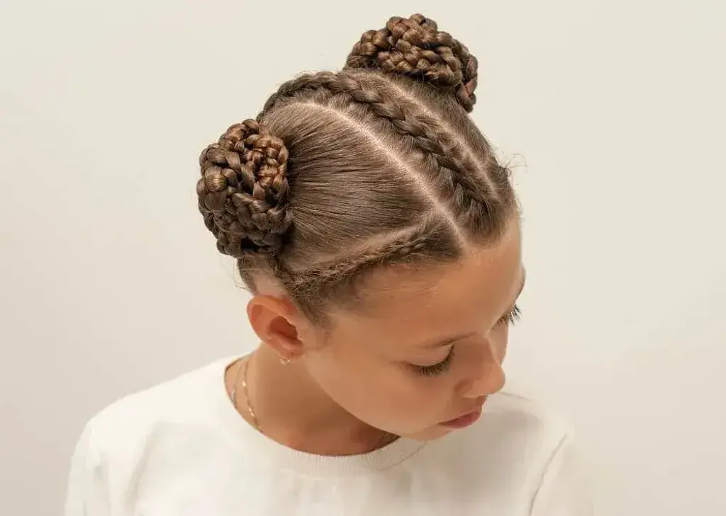 Braided Side Buns with Cornrows
