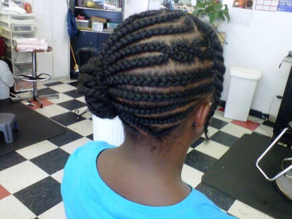 Side Bun Kids Knotless Braids