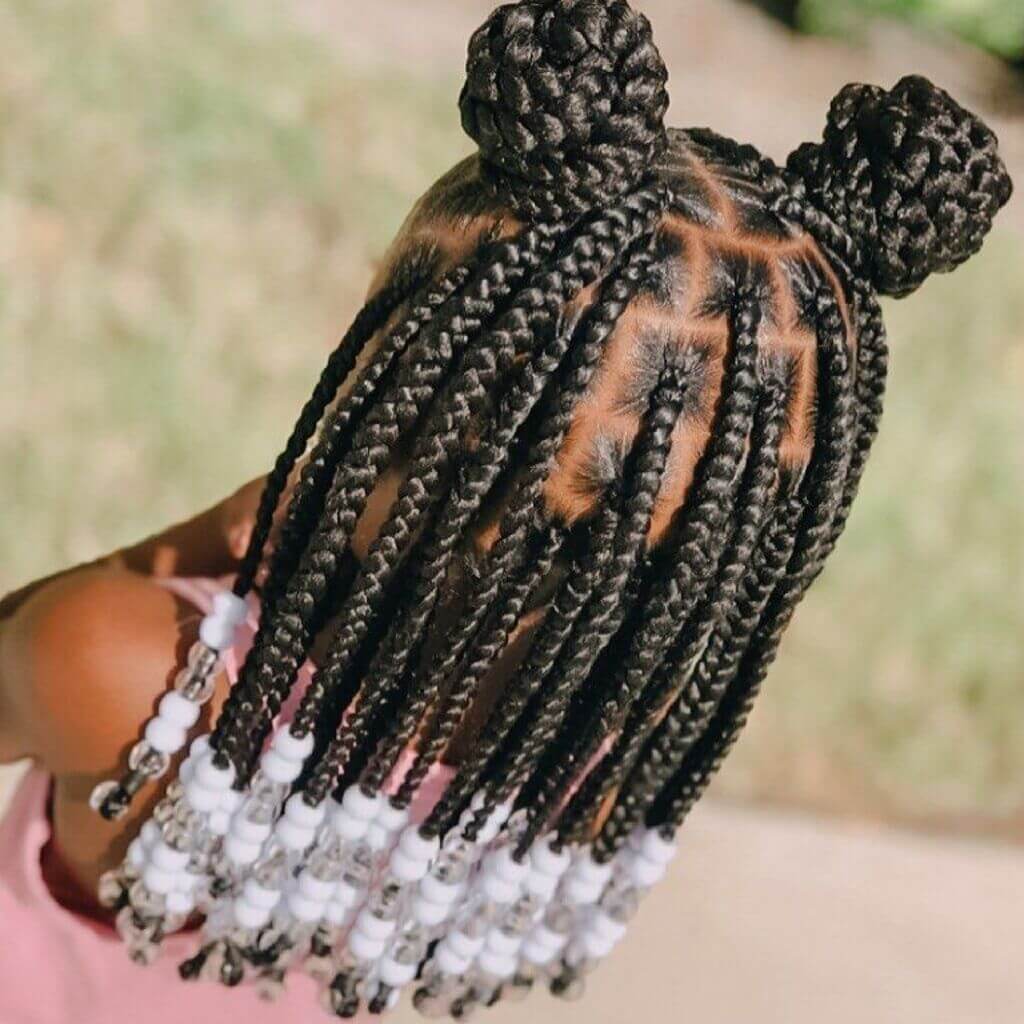 Kids Knotless Braids with Two Parts