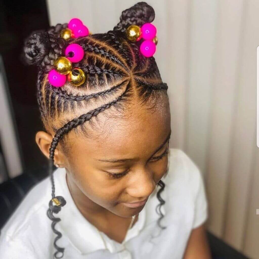 Kids Braided Hairstyle with Beads | Cute Hairstyles for Girls - YouTube