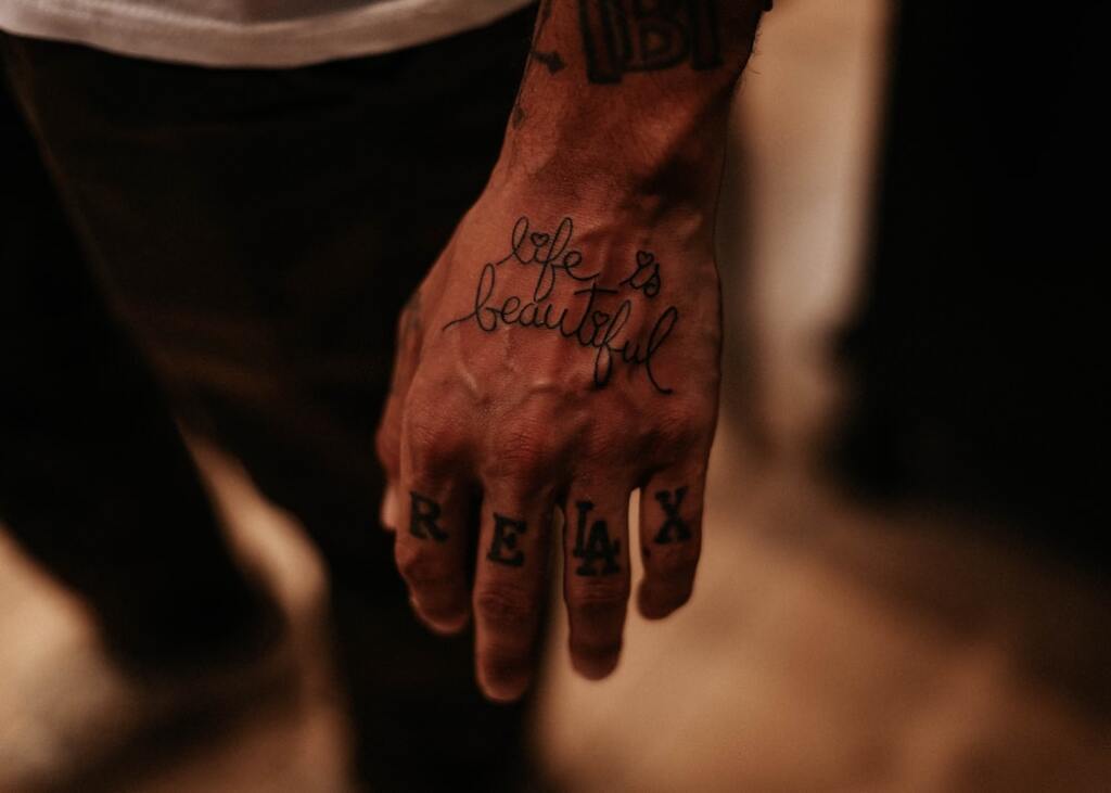 Life Is Beautiful Hand Tattoos for Men