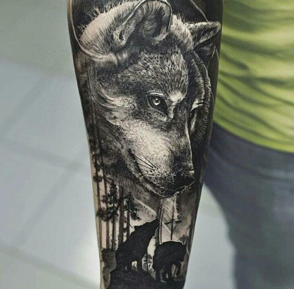 Wolf Tattoo for Men Forearm