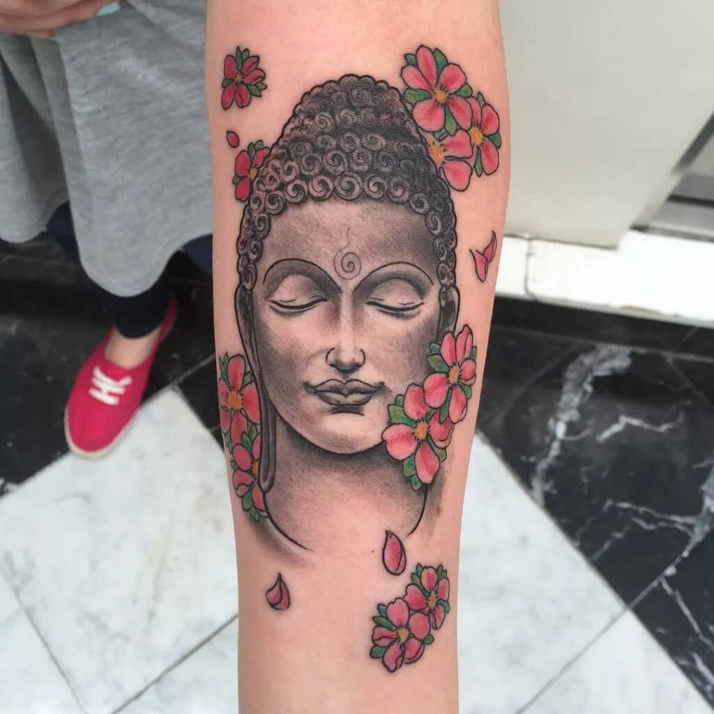 Buddha Cherry Blossom Tattoo