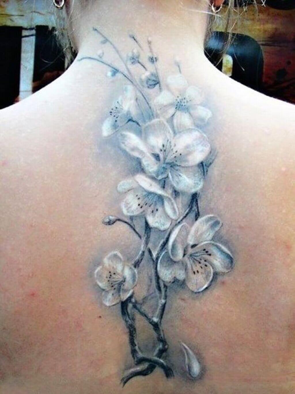 White Cherry Blossom Tattoo