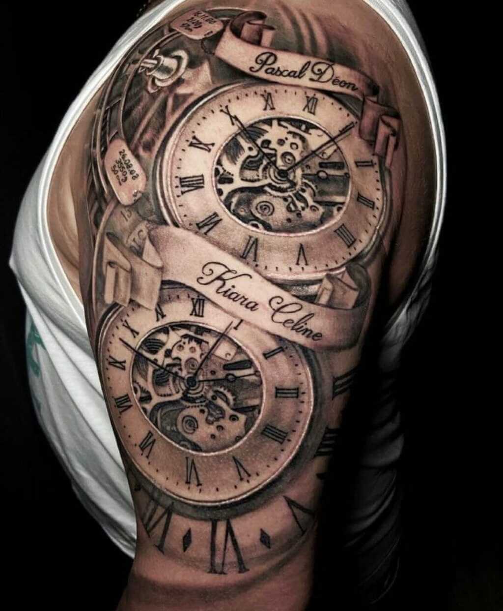 Clock Sleeve Tattoo for Men