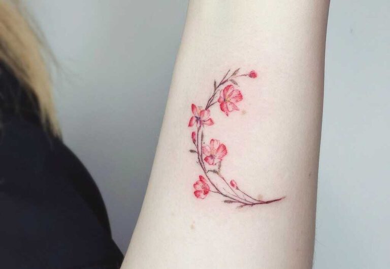 15+ Beautiful Cherry Blossom Tattoo Design to Try in 2024! | Fashionterest