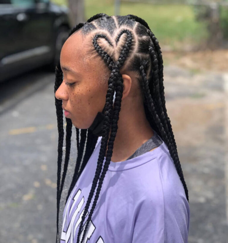 travel braids with heart
