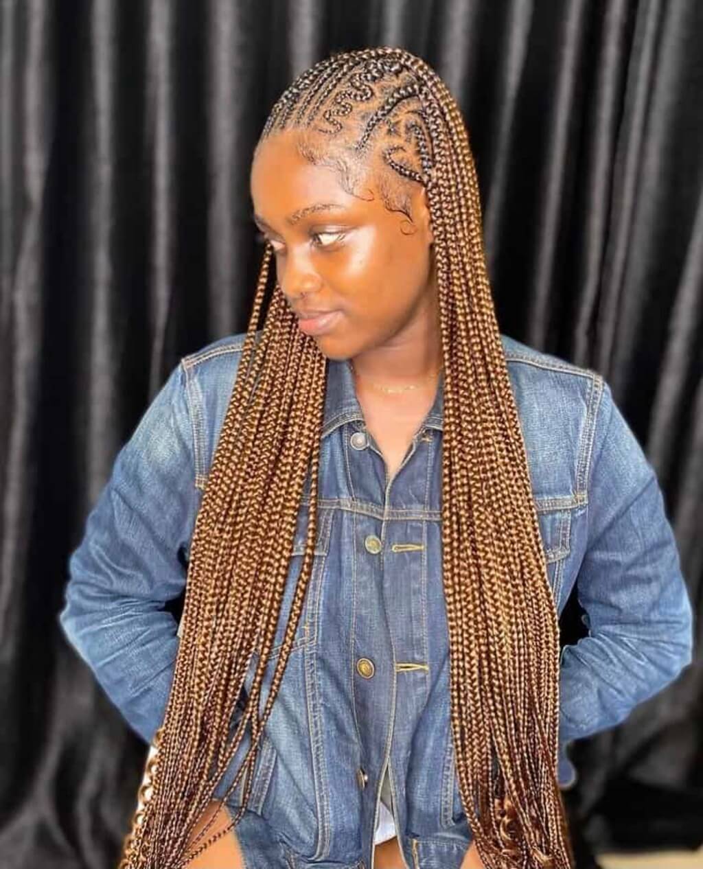 Traditional Tribal Knotless Braids with Heart