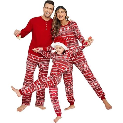Ekouaer Matching Family Christmas Pajama Sets
