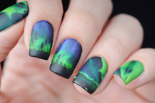 Northern Lights on Nails