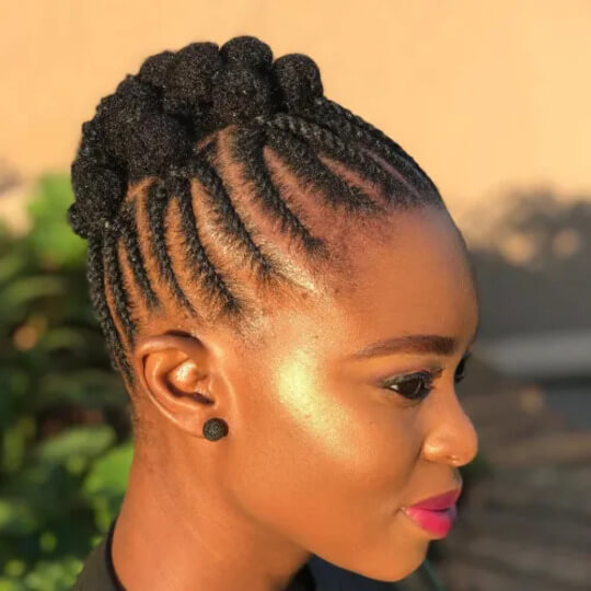 Braided Natural Updo hairstyles for black girls