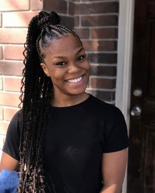 Braided Pony hairstyles for black girls