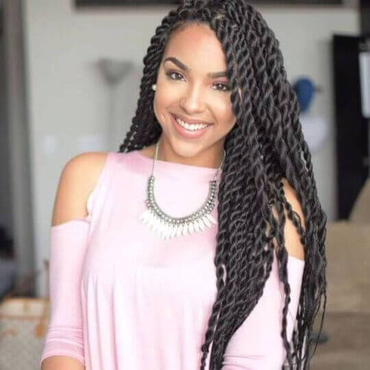 Black Chunky Twists hairstyles for black girls