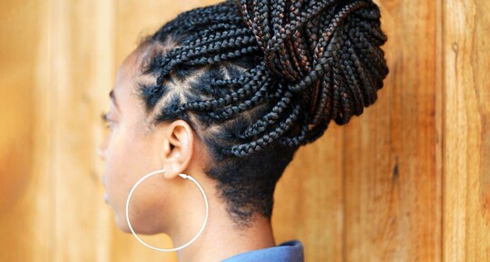 Box Braid Bun hairstyles for black girls