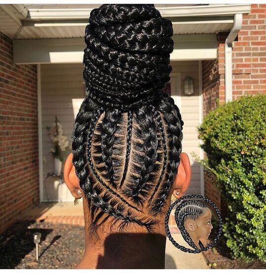 Stitched Braids hairstyles for girls black