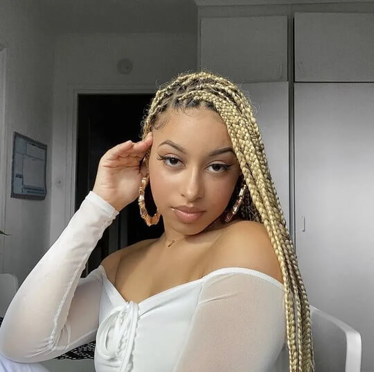 Blonde Braids hairstyles for black girls 