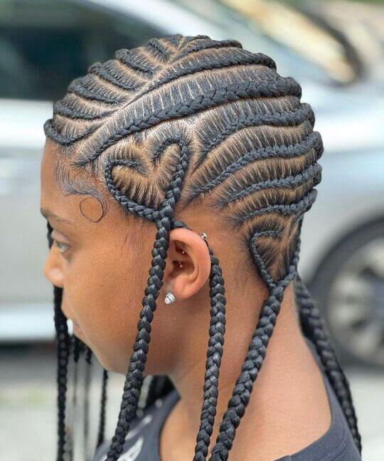 Heart Braids hairstyles for girls black