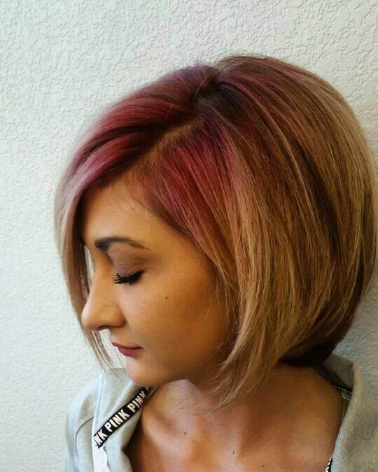 Blonde and Pink Ombre Bob
