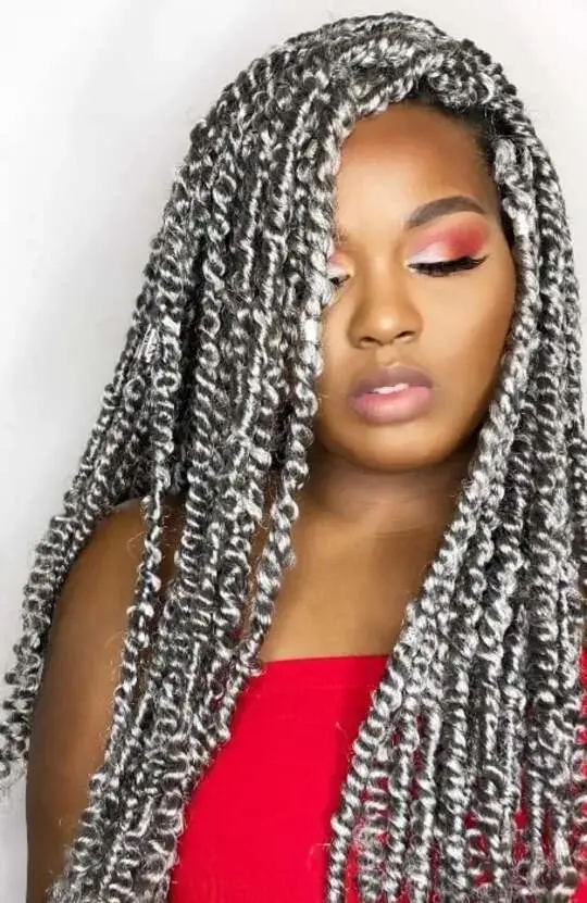 Gray Hair Passion Twists