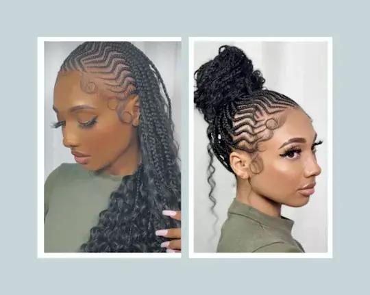 Stitch Braids With a Diagonal Pattern hairstyle 