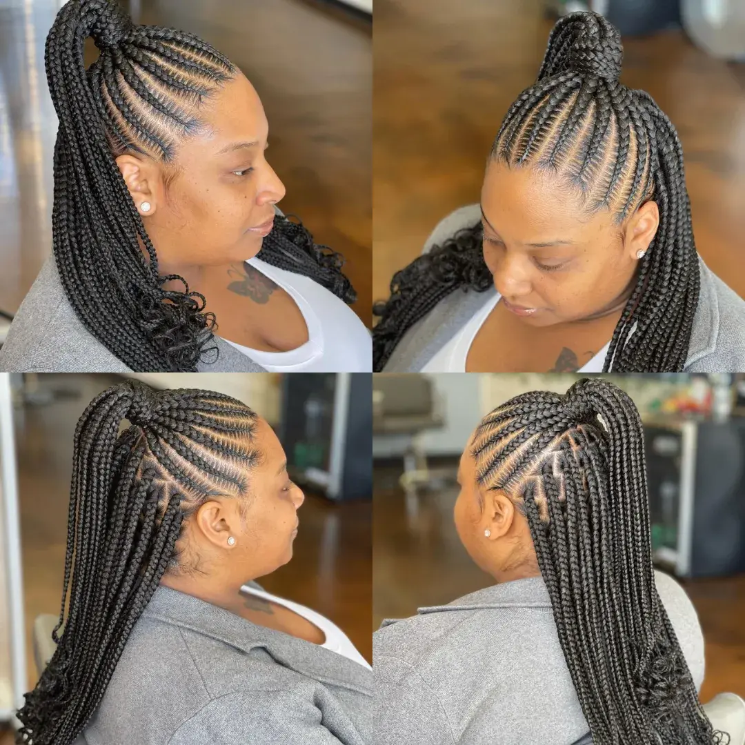 cornrow braided ponytail