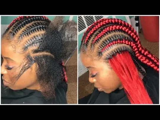 Stitch Braids With Red Color