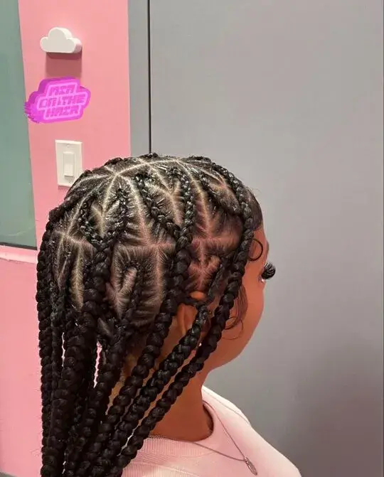 A women with Heart-Inspired Stitch Braids