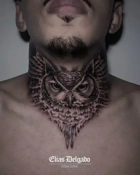 neck owl tattoo  KickAss Things